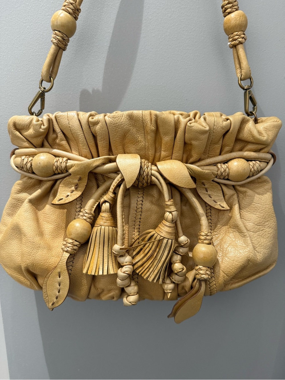 Lockheart Leather Shoulder Bag with Tassel Details - Picture 2 of 8